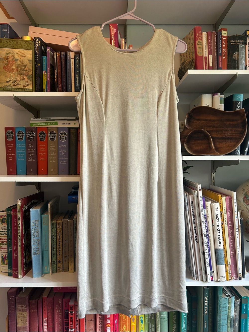 R&M Richards Cream Sleeveless Midi Shift Dress